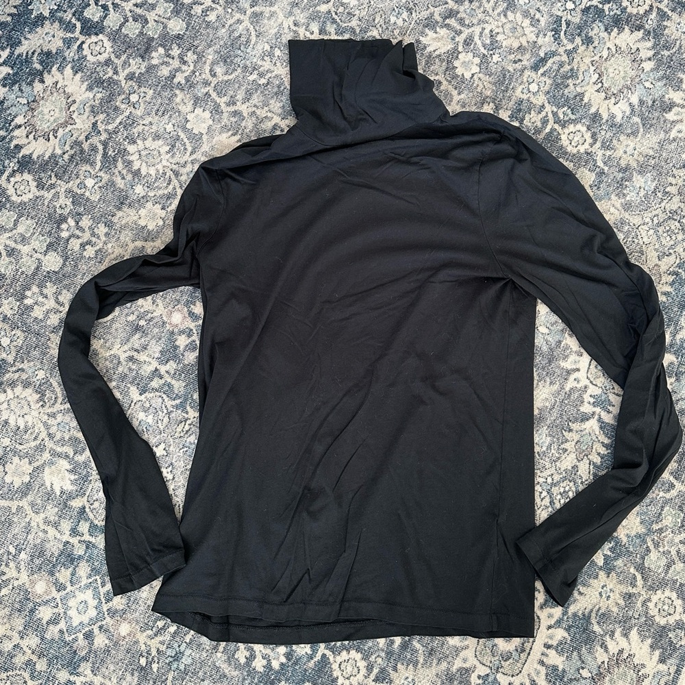 J Crew Tissue Turtleneck Long Sleeve Tee - Black